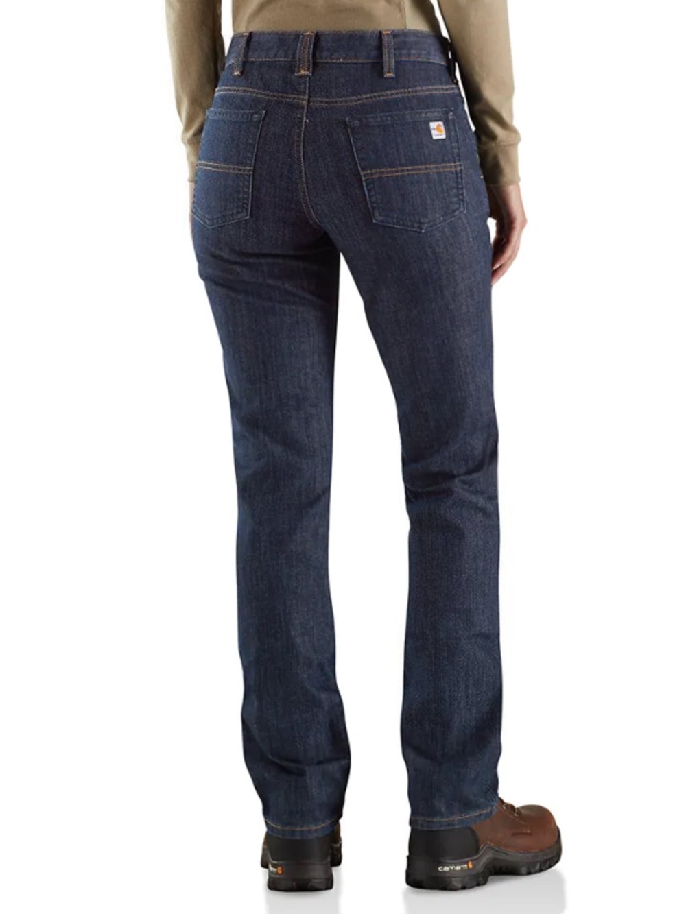Carhartt Women’s Rugged Flex Straight Leg Jeans 393 Blue Workwear 6TL Long NWT - Picture 2 of 9